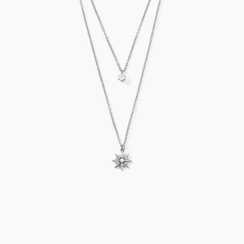 Collier Shone Argent Oxyde De Zirconium - Colliers doubles et triples chaînes Femme | Histoire d’Or