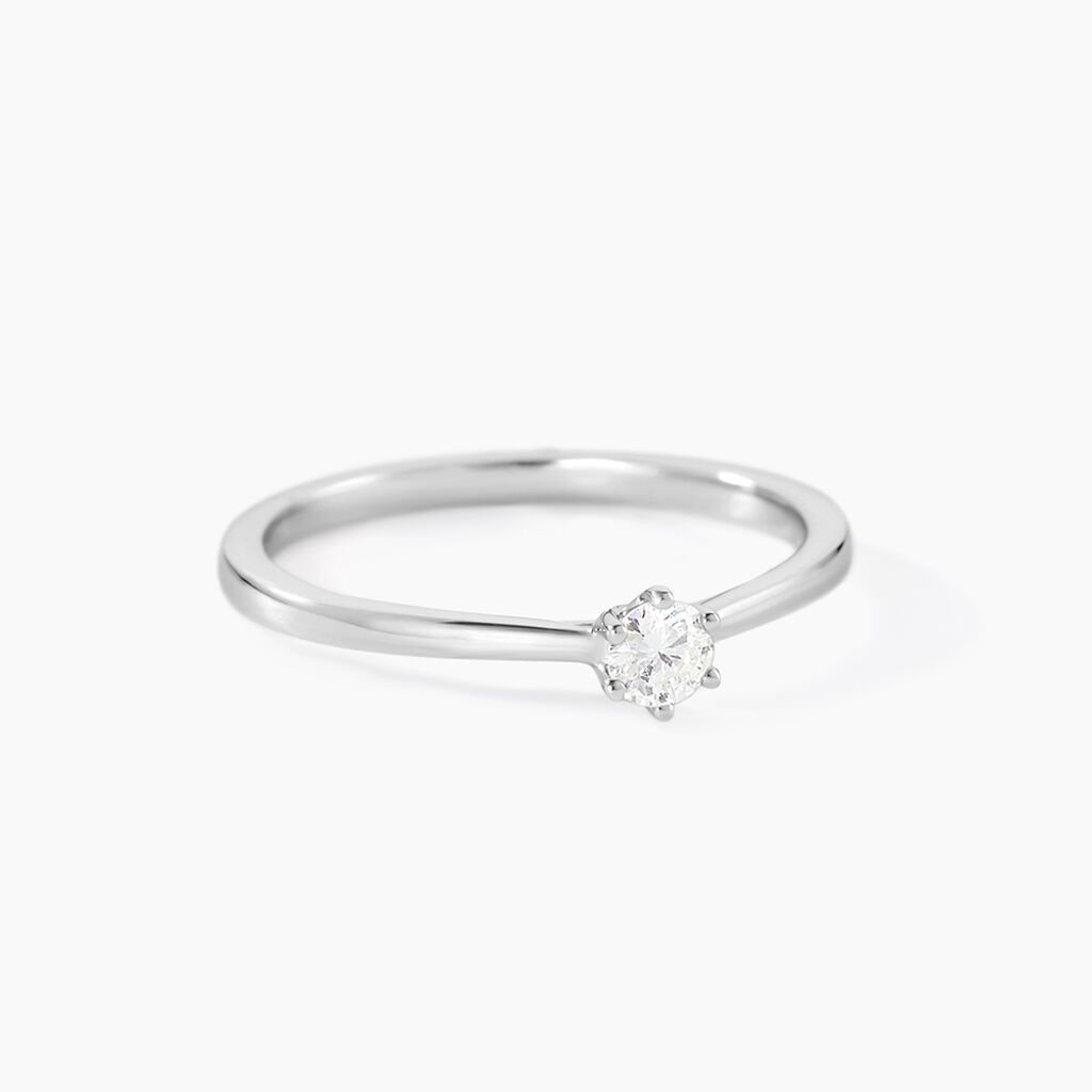 Bague Solitaire Athena Or Blanc Diamant - Bagues solitaires Femme | Histoire d&rsquo;Or