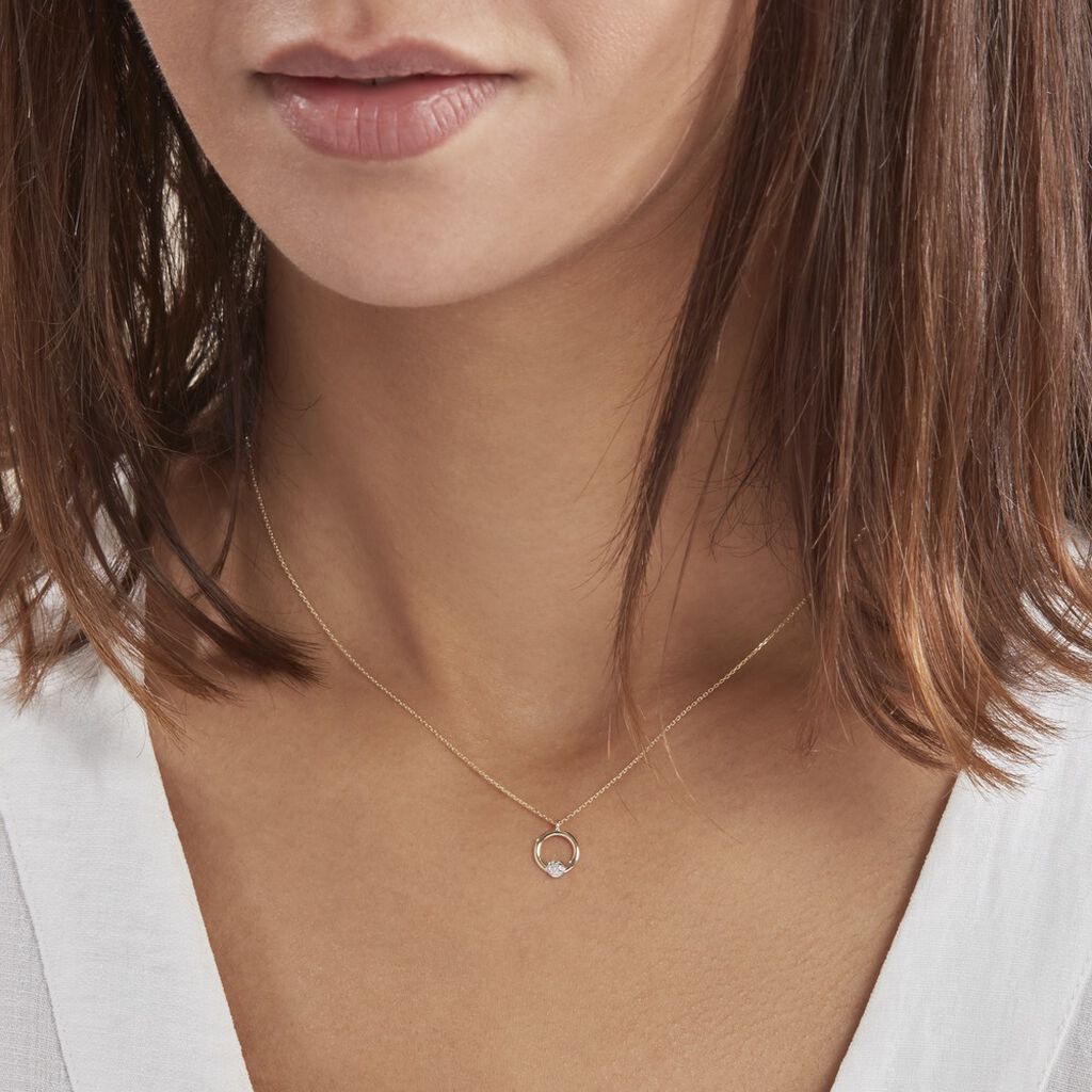 Collier Gisa Jaune Diamant Blanc - Colliers Femme | Histoire d’Or