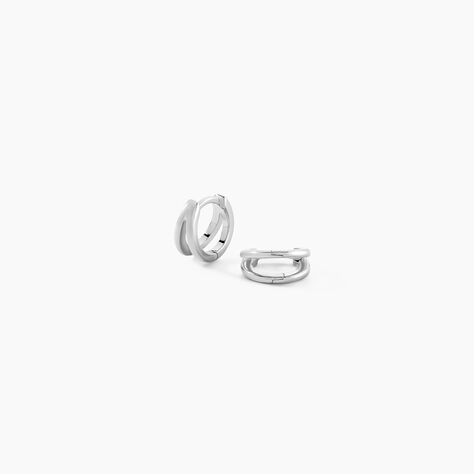 Cr&eacute;oles Mini Argent Blanc - Boucles d'oreilles cr&eacute;oles Femme | Histoire d&rsquo;Or