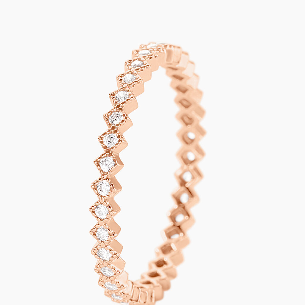 Bague Jannike Argent Rose Oxyde De Zirconium - Bagues avec pierre Femme | Histoire d&rsquo;Or