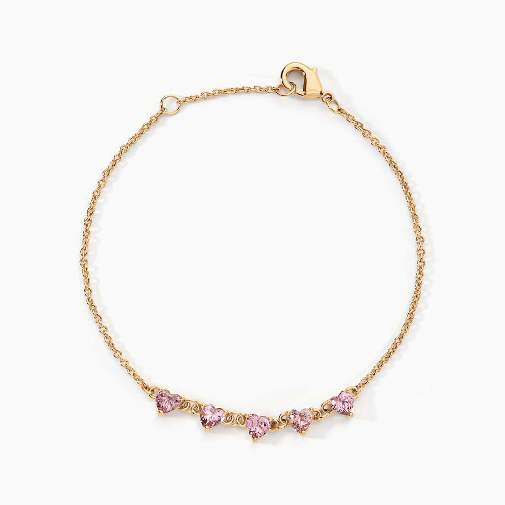 Bracelet Po&eacute;sie Ros&eacute;e Plaque Or Jaune Oxyde De Zirconium - Bracelets Femme | Histoire d&rsquo;Or