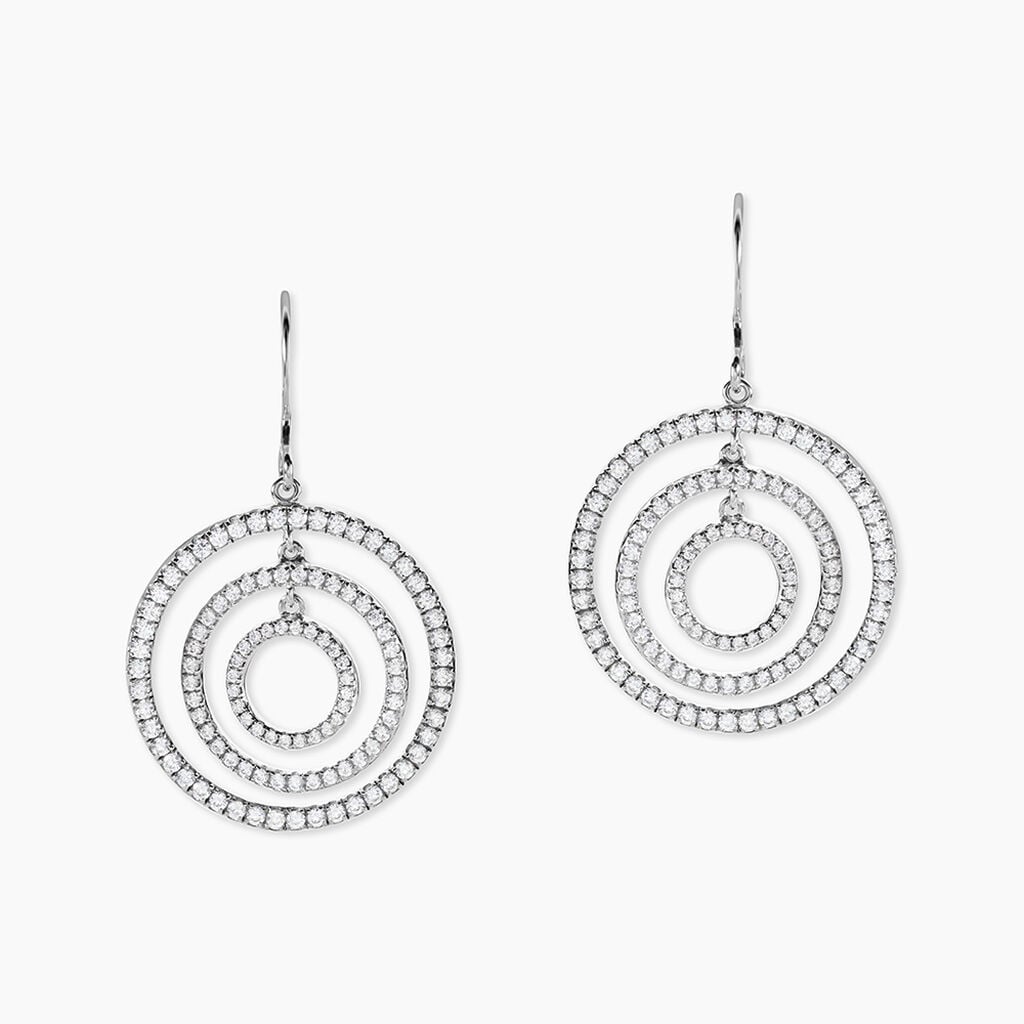 Boucles D'oreilles Pendantes Argent Blanc Oxyde De Zirconium - Boucles d'oreilles pendantes Femme | Histoire d&rsquo;Or