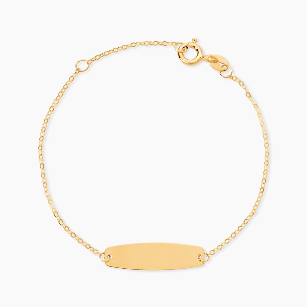 Bracelet Identit&eacute; Gaspardine Maille For&ccedil;at Or Jaune - Bracelets Communion Enfant | Histoire d&rsquo;Or