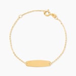 Bracelet Identit&eacute; Gaspardine Maille For&ccedil;at Or Jaune - Bracelets Communion Enfant | Histoire d&rsquo;Or