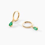 Creoles Pluie D'Eclat Or Jaune Emeraude - Boucles d'oreilles cr&eacute;oles Femme | Histoire d&rsquo;Or