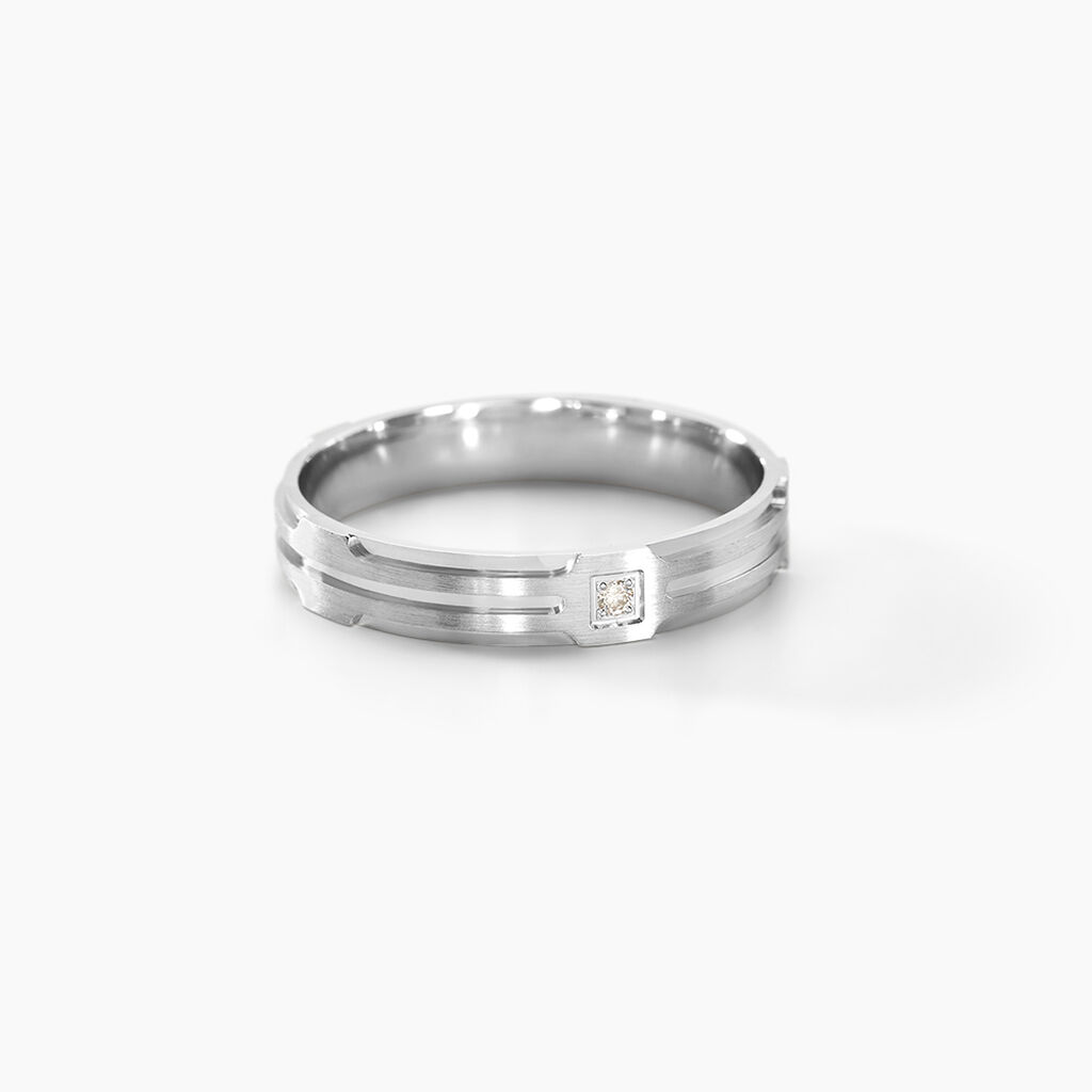 Alliance Kamil Argent Diamant - Alliances Homme | Histoire d’Or