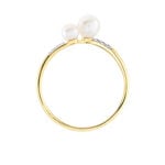 Bague Primo Or Jaune Perle De Culture Et Oxyde De Zirconium - Bagues solitaires Femme | Histoire d&rsquo;Or