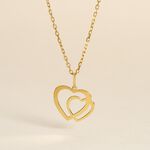 Pendentif Eudocie Coeurs Lisses Or Jaune - Bijoux Coeur Femme | Histoire d&rsquo;Or