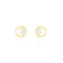 Boucles D'oreilles Puces Joana Or Jaune Nacre - Clous d'oreilles Femme | Histoire d’Or