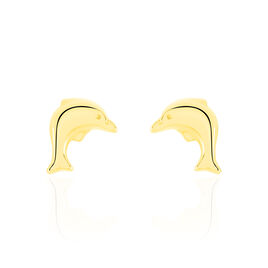 Boucles D'oreilles Puces Fulvie Dauphin Or Jaune - Clous d'oreilles Femme | Histoire d’Or