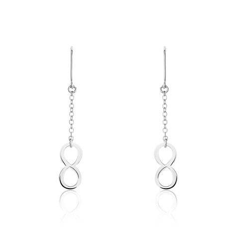 Boucles D'oreilles Pendantes Helsa Argent Blanc - Bijoux Infini Femme | Histoire d’Or