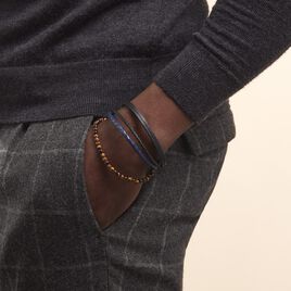 Bracelet Acier Blanc Ulric œil De Tigre - Bracelets fantaisie Homme | Histoire d’Or