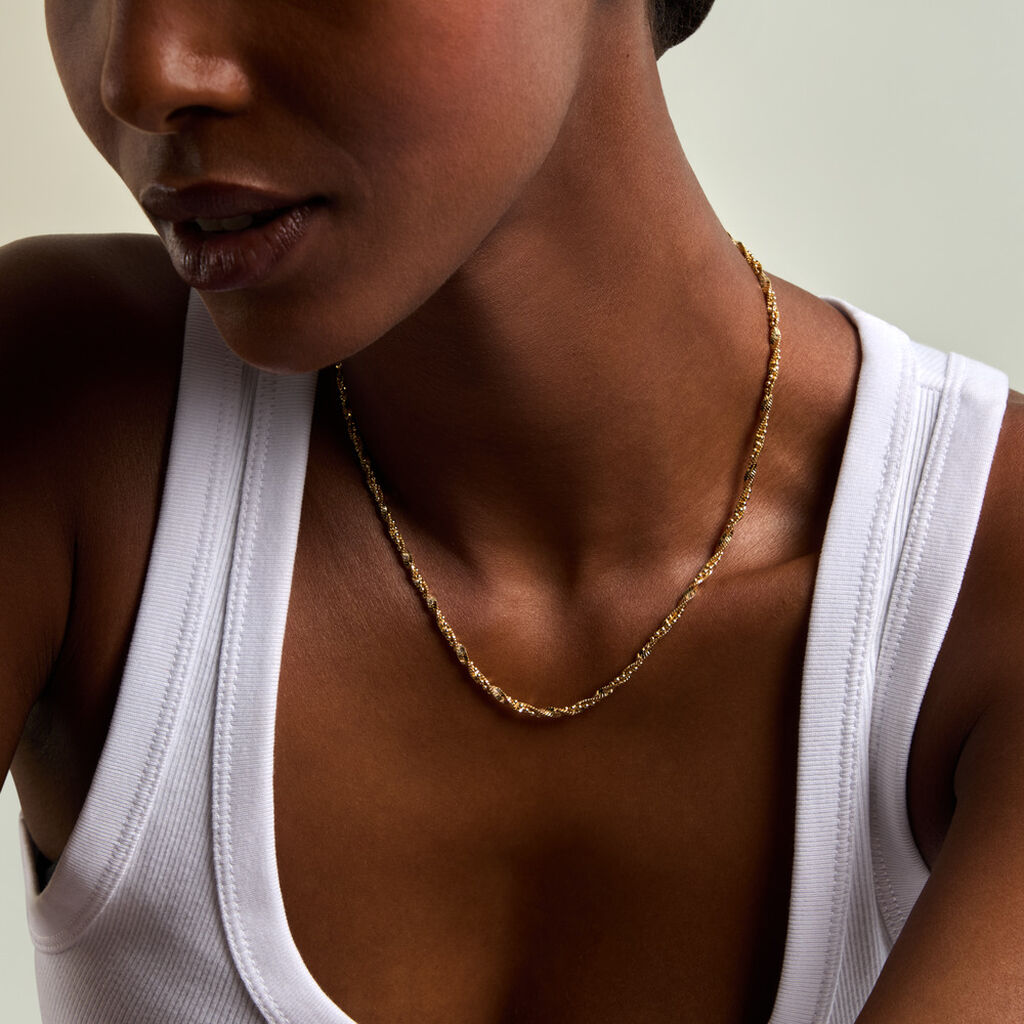 Collier Nuange Argent Dor&eacute; A L'Or 750/1000 - Bijoux sans pierre Femme | Histoire d&rsquo;Or