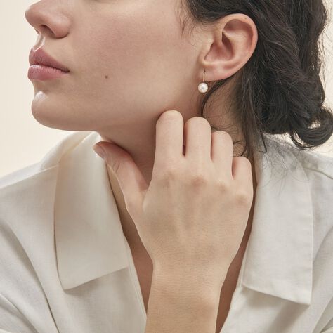Boucles D'oreilles Pendantes Akoya Or Jaune Perle De Culture D'akoya - Boucles d'oreilles pendantes Femme | Histoire d’Or