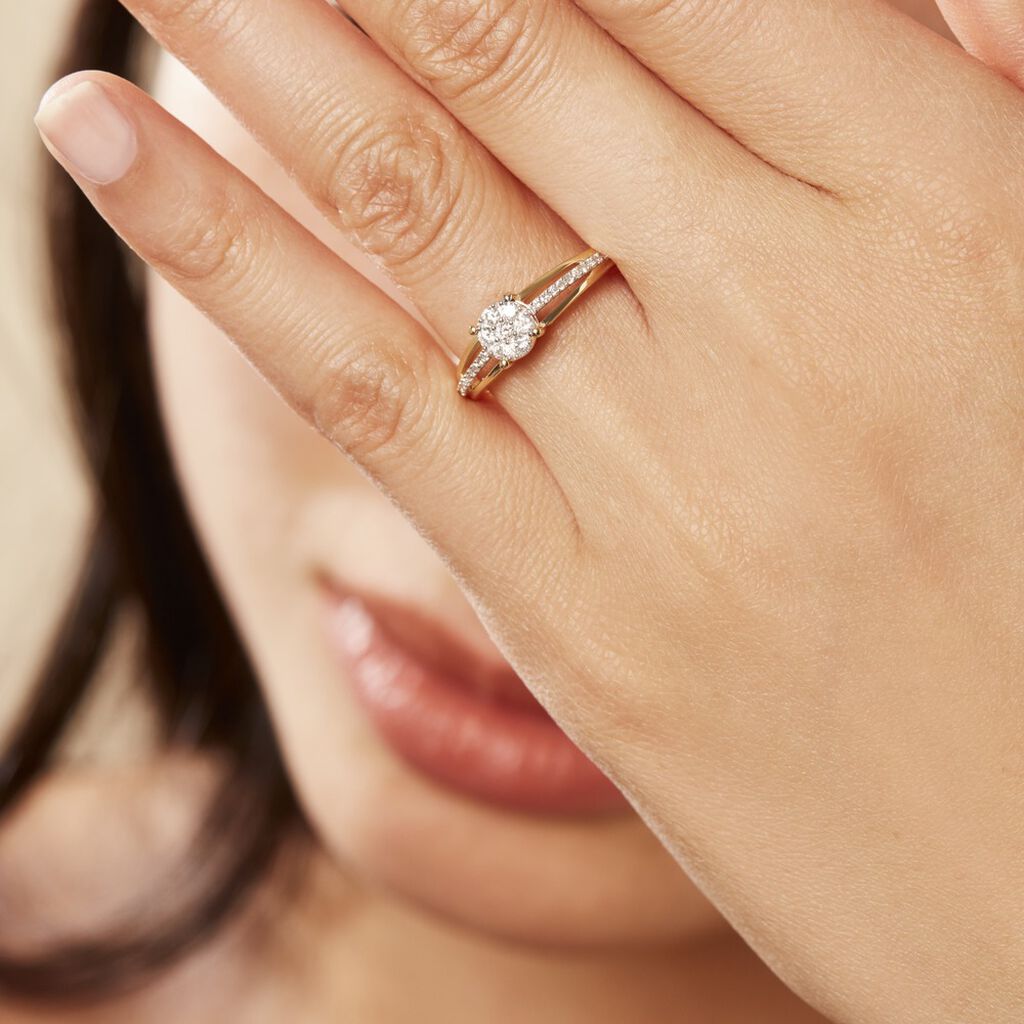 Bague Katherina Or Jaune Diamant - Bagues avec pierre Femme | Histoire d’Or