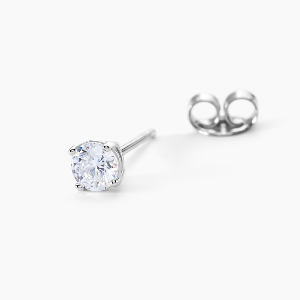 Boucles D'oreilles Puces Rio Argent Blanc Oxyde - Boucles d'oreilles fantaisie Femme | Histoire d&rsquo;Or