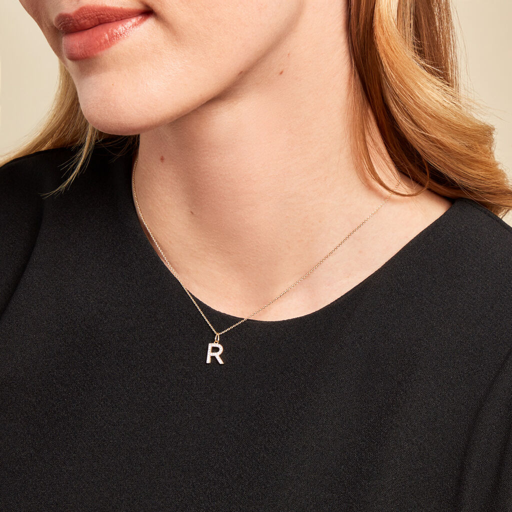 Pendentif Lettre R Or Jaune Oxyde - Pendentifs Famille | Histoire d’Or