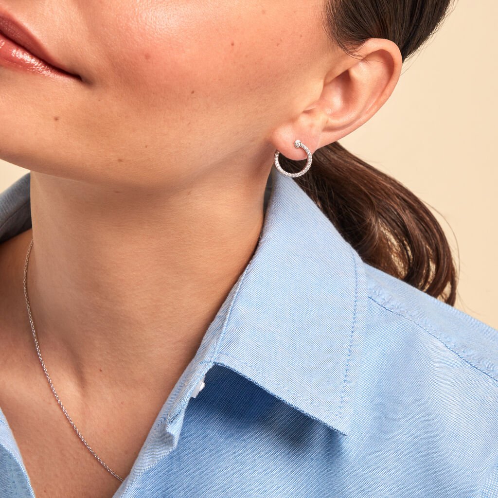 Boucles D'oreilles Puces Raffaela Argent Blanc Oxyde De Zirconium - Nouveautés Femme | Histoire d’Or