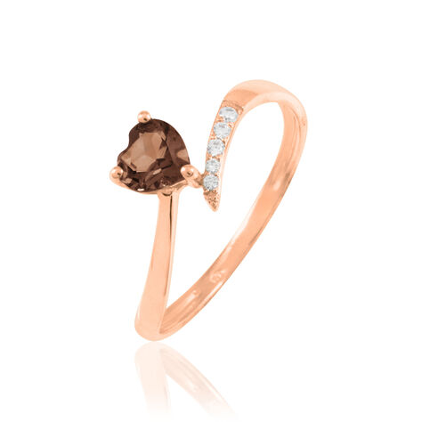 Bague Eva Or Rose Quartz Et Diamant - Bagues solitaires Femme | Histoire d&rsquo;Or