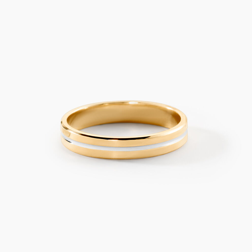 Alliance Liseret Ruban Plat Or Bicolore - Alliances Unisex | Histoire d&rsquo;Or