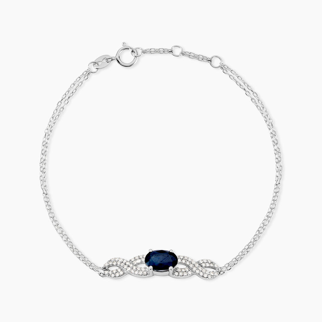 Bracelet Oceania Or Blanc Saphir Et Diamant - Bracelets Pierre Femme | Histoire d&rsquo;Or