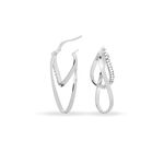 Cr&eacute;oles Luna Or Blanc Strass - Boucles d'oreilles cr&eacute;oles Femme | Histoire d&rsquo;Or