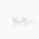 Boucles D'oreilles Puces Doreen Or Jaune Oxyde De Zirconium - Clous d'oreilles Famille | Histoire d&rsquo;Or