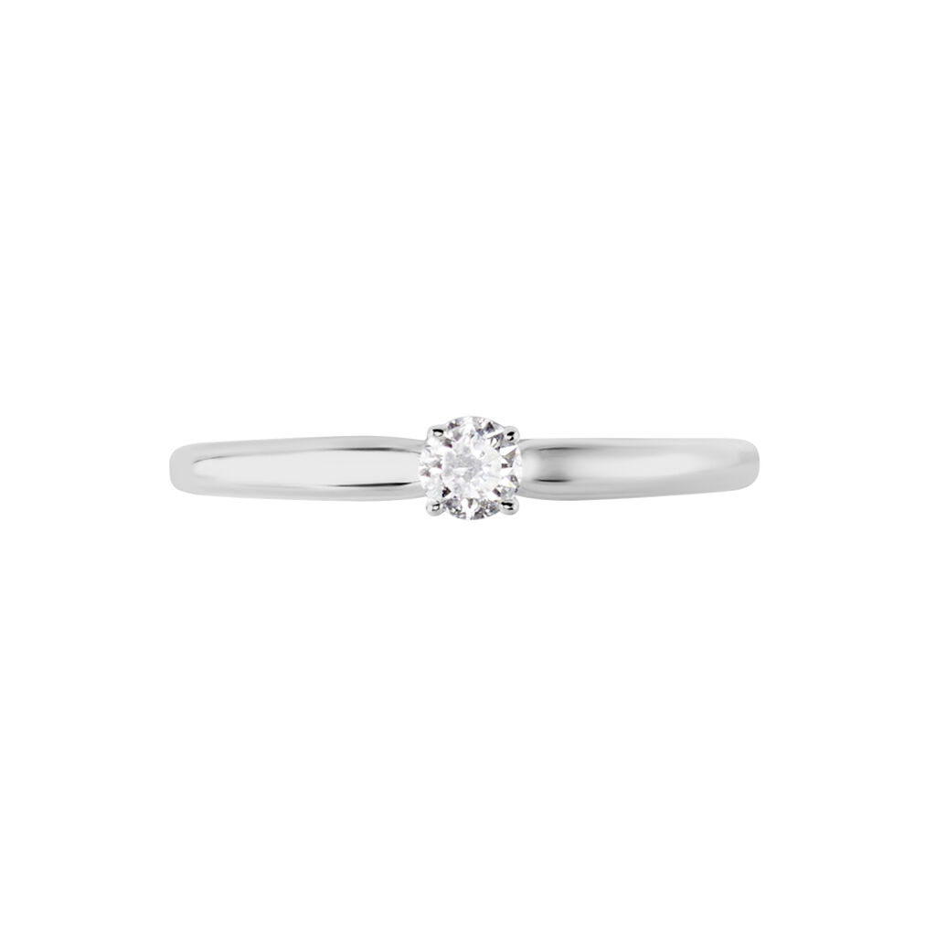 Bague Solitaire Flora Or Blanc Diamant - Bagues solitaires Femme | Histoire d’Or