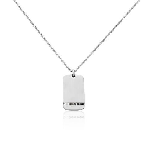 Collier Acier Blanc Ghislain Cristaux - Colliers fantaisie Homme | Histoire d’Or