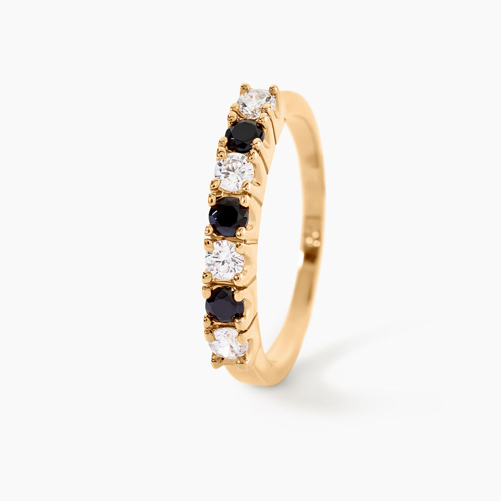 Bague Isee Plaqu&eacute; Or Oxydes De Zirconium - Bagues avec pierre Femme | Histoire d&rsquo;Or