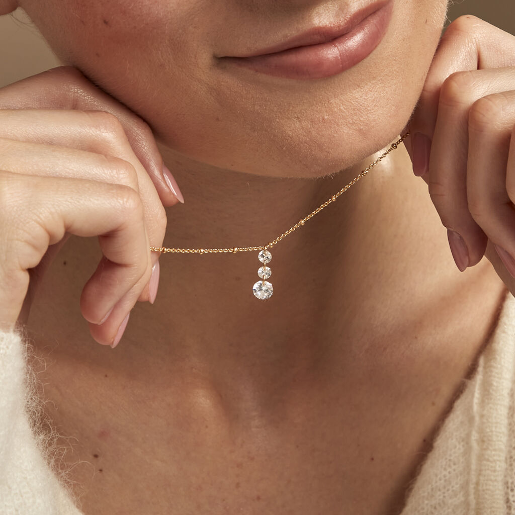 Collier Chalice Plaqué Or Jaune Oxyde De Zirconium - Colliers Femme | Histoire d’Or