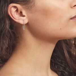 Boucles D'oreilles Pendantes Leent Argent Blanc - Boucles d'oreilles fantaisie Femme | Histoire d’Or