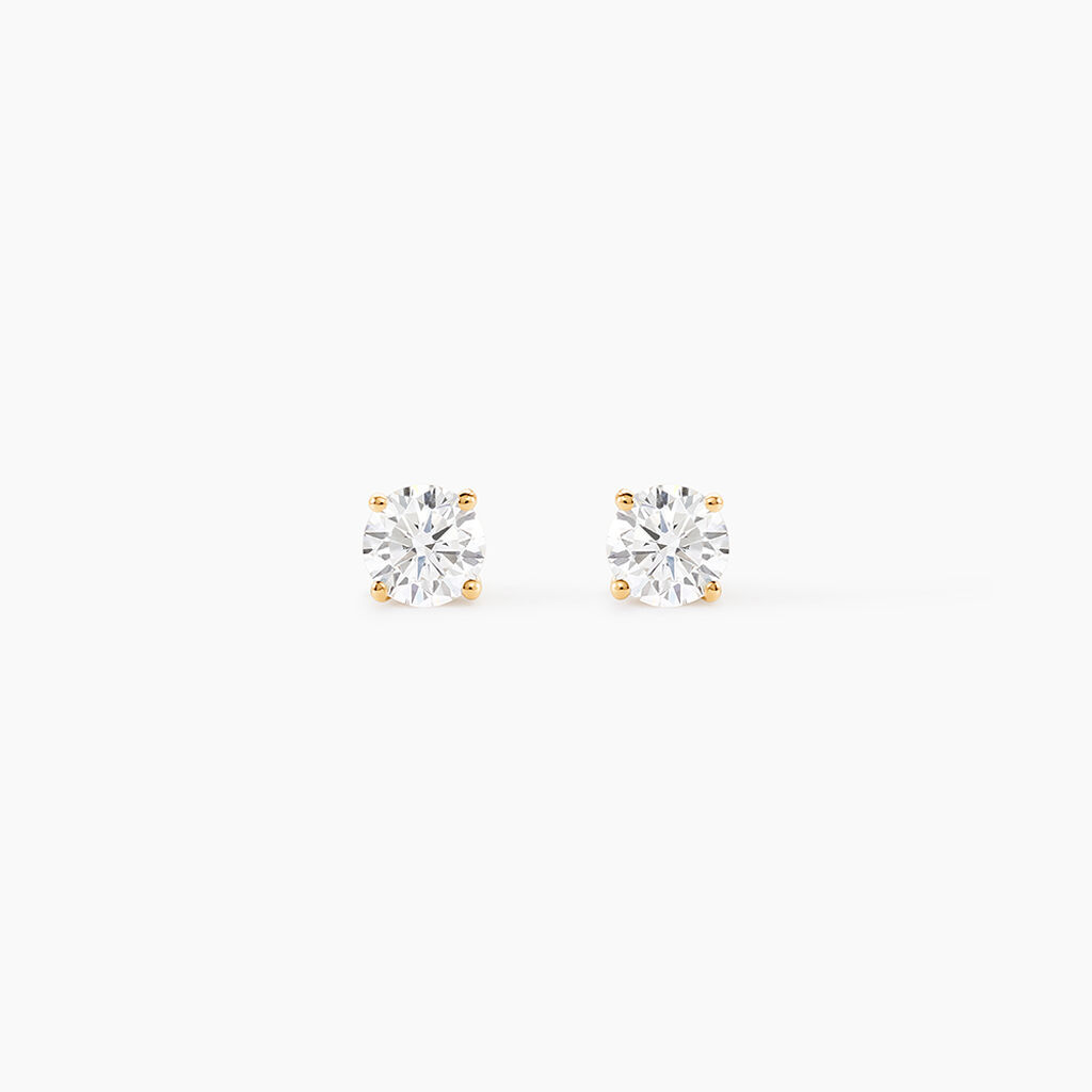Boucles D'oreilles Puces Or Jaune Diamants Synthetique - Clous d'oreilles Femme | Histoire d&rsquo;Or