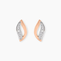 Boucles D'oreilles Puces Smeralda Or Rose Diamant