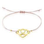 Bracelet Solidaire Lutte Contre Le Cancer Laiton Dor&eacute; - Bracelets cordon Femme | Histoire d&rsquo;Or