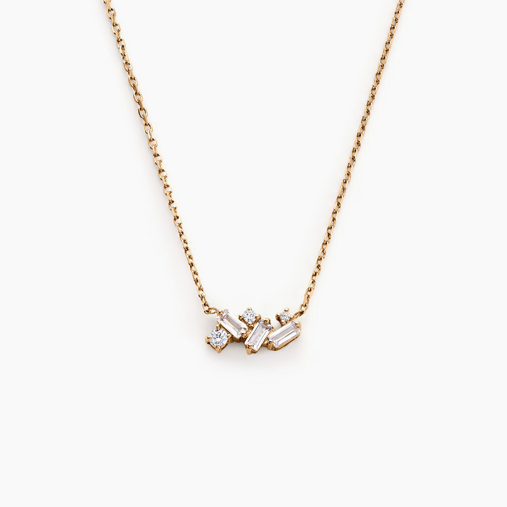 Collier Jardins D'hiver Plaqué Or Jaune Oxyde De Zirconium - Colliers Femme | Histoire d’Or