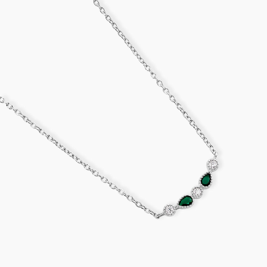 Collier Eva Argent Blanc Oxyde De Zirconium - Colliers fantaisie Femme | Histoire d&rsquo;Or