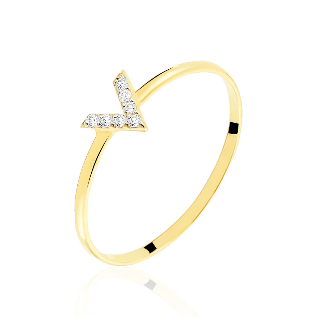 Bague De Phalange Celene Or Jaune Oxyde De Zirconium