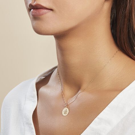 Pendentif Ange Rond Satine Or Jaune - Pendentifs Baptême Famille | Histoire d’Or