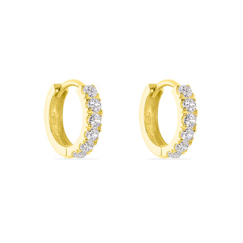 Créoles Andgelina Rondes Or Jaune Oxyde De Zirconium - Boucles d'oreilles créoles Femme | Histoire d’Or
