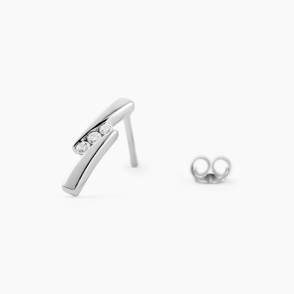 Boucles D'oreilles Puces Galya Or Blanc Diamant - Clous d'oreilles Femme | Histoire d&rsquo;Or