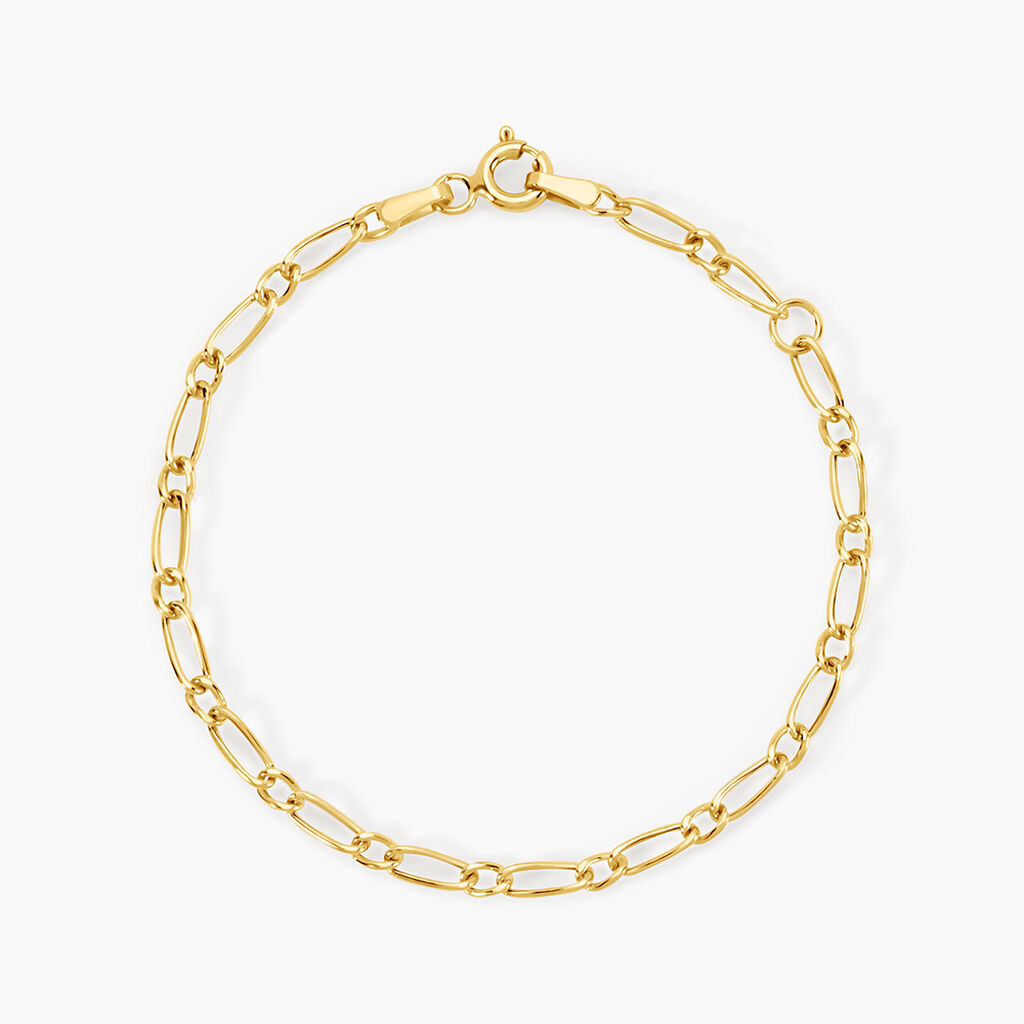 Bracelet Esma Maille Alternee 1/3 Or Jaune - Bracelets Communion Enfant | Histoire d&rsquo;Or