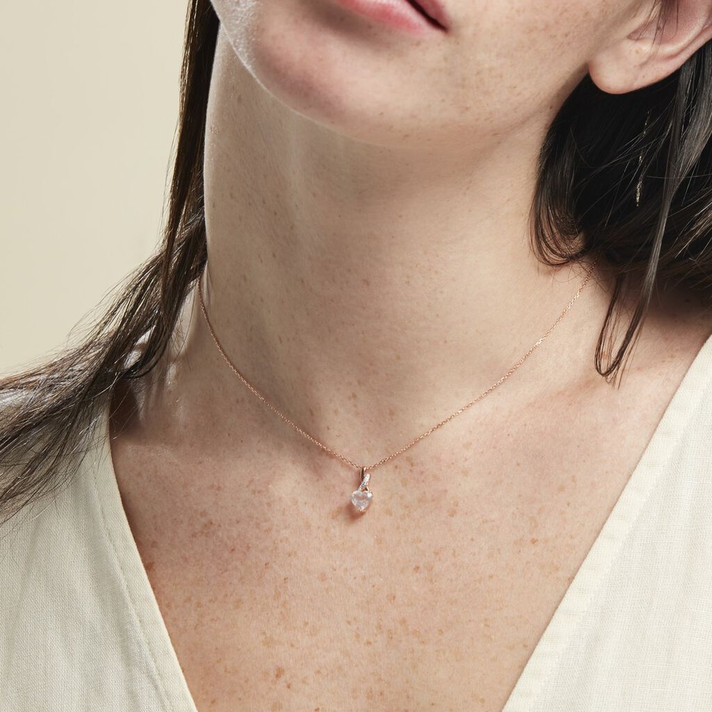 Collier Or Rose Clothilde Quartz - Colliers Femme | Histoire d’Or