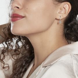 Boucles D'oreilles Pendantes Assaf Or Blanc Topaze Et Oxyde - Boucles d'oreilles pendantes Femme | Histoire d’Or