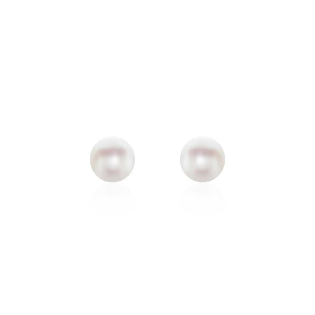 Boucles D'oreilles Puces Kesya Nacres Bouton Or Jaune Perle De Culture - Clous d'oreilles Femme | Histoire d’Or