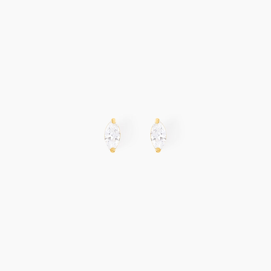 Boucles D'oreilles Puces Muflier Or Jaune Oxyde - Clous d'oreilles Femme | Histoire d&rsquo;Or