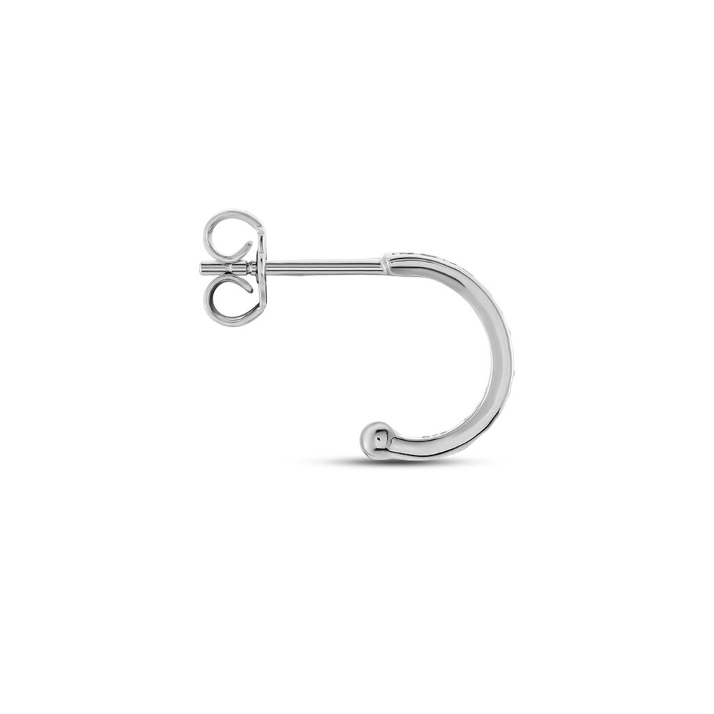 Créole Unitaire Argent Blanc Ancelin Oxydes De Zirconium - Boucles d'oreilles créoles Femme | Histoire d’Or