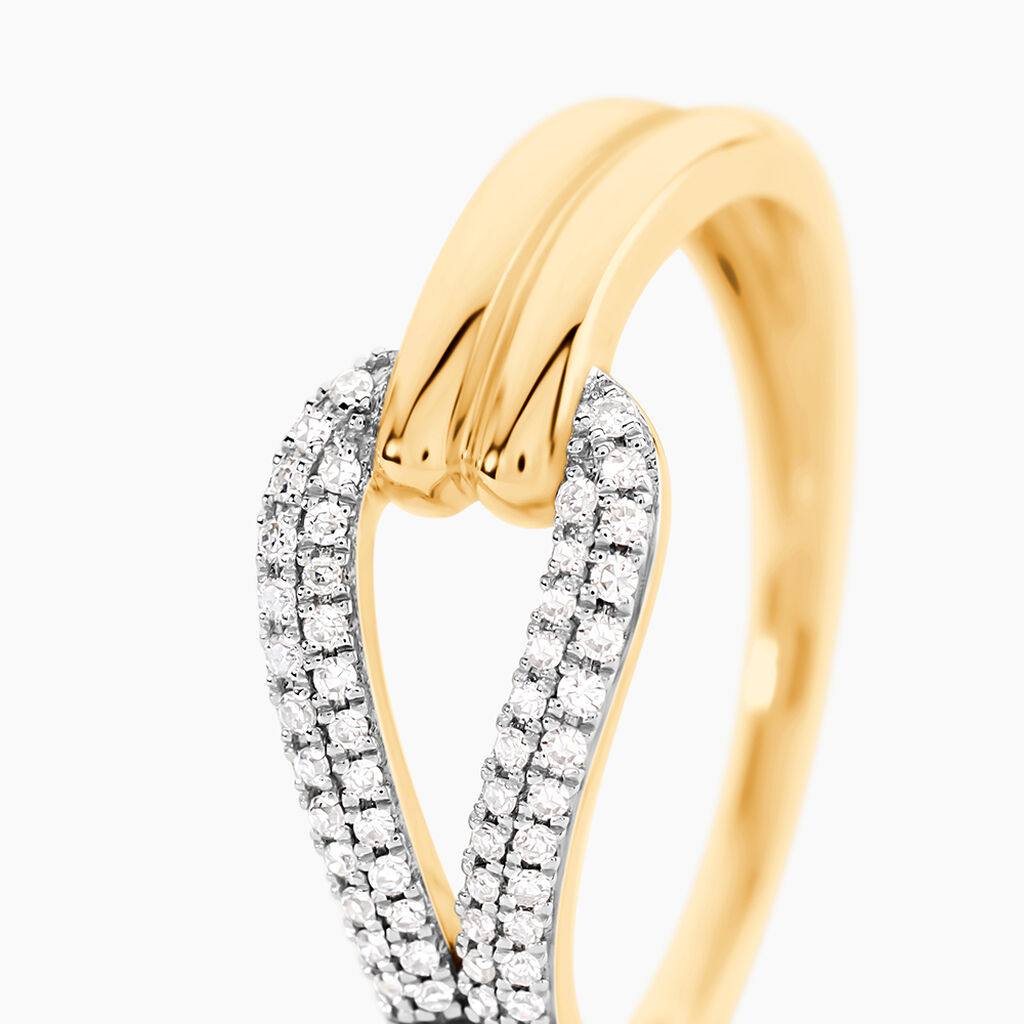 Bague Sence Or Jaune Diamant - Bagues avec pierre  | Histoire d&rsquo;Or