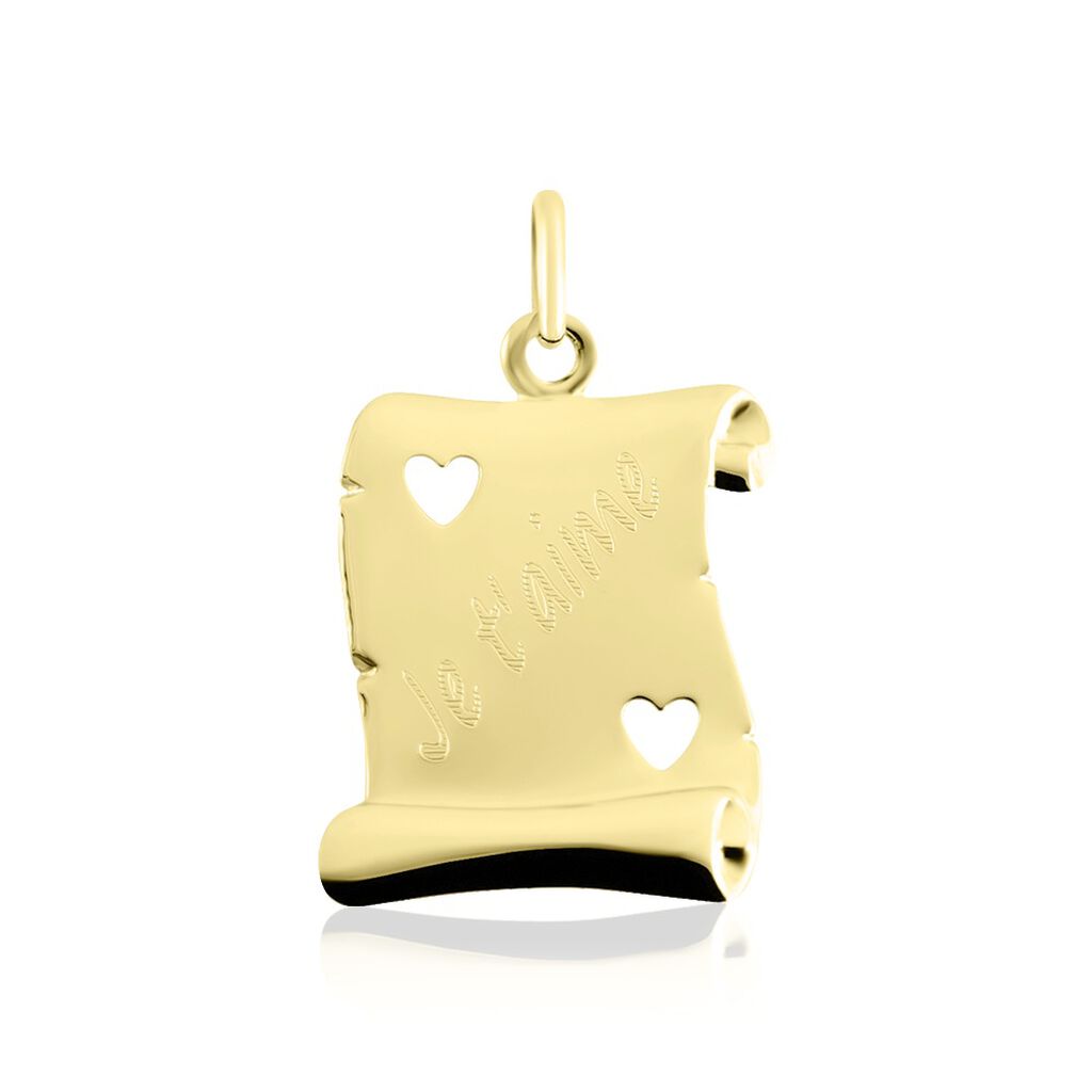 Pendentif Sirona Parchemin Message Or Jaune - Pendentifs Famille | Histoire d’Or